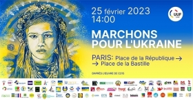 25 février 2023 - Marchons pour l'Ukraine - Union Européenne des Femmes